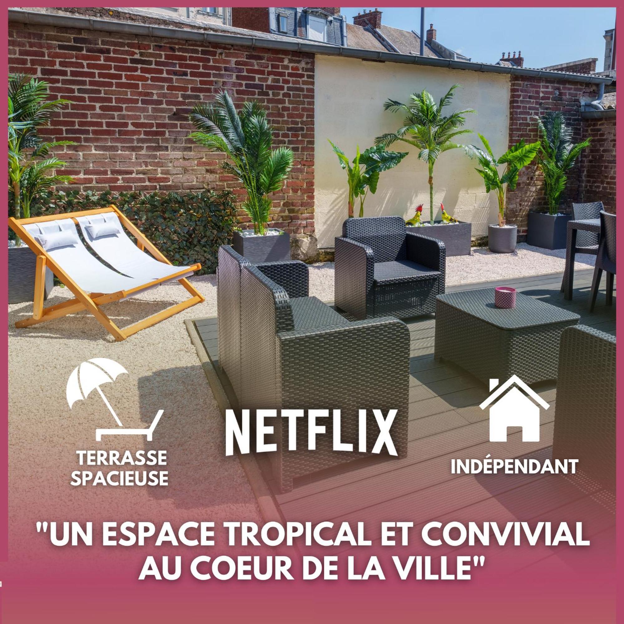 L'Escale Tropicale, Appartement Independant Avec Terrasse Privative Saint-Quentin  Buitenkant foto